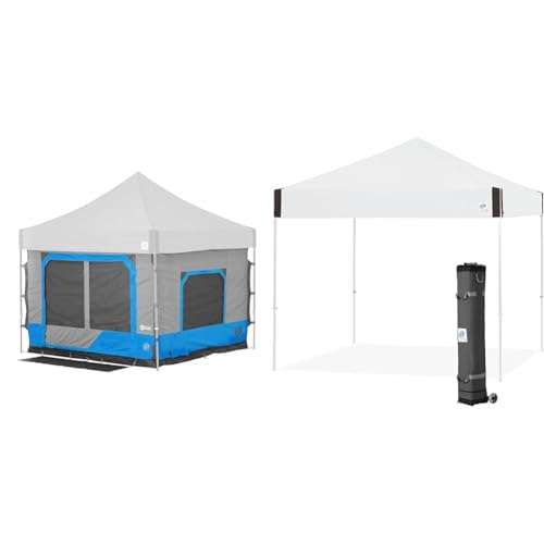 E-Z UP Camping Cube 6.4, Converts 10' Straight Leg Canopy into Camping Tent, Royal Blue (Canopy/Shelter NOT Included)