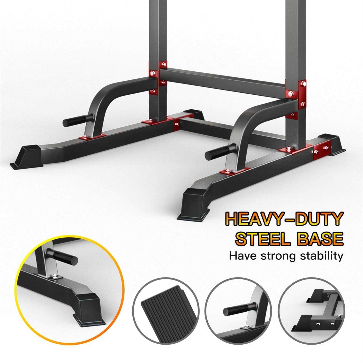GVOLO Power Tower Dip Station Pull Up Bar Exercise for Home Gym Height Adjustable Multi-Function Power Tower with Backrest Strength Training Fitness