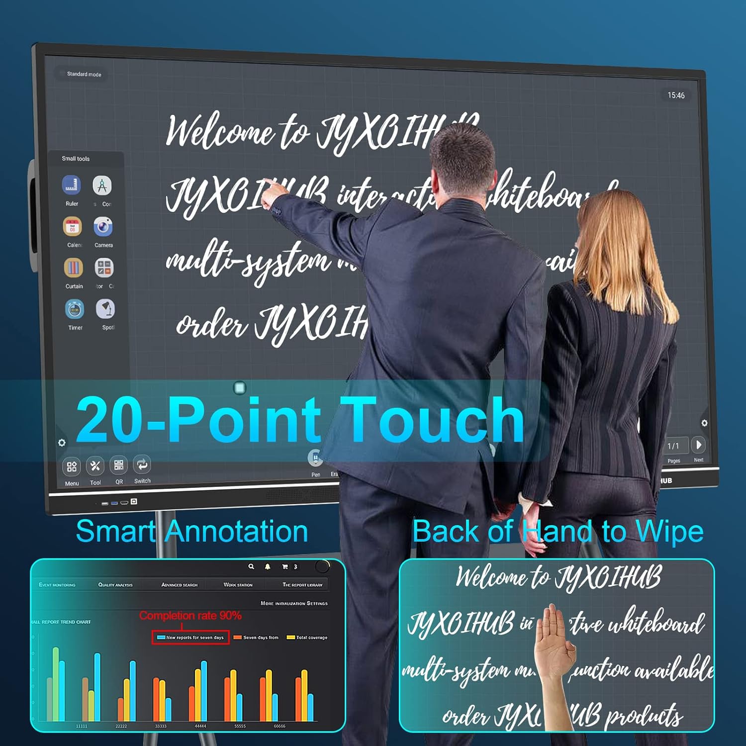 Interactive Whiteboard, 86inch Smart Board with 4K UHD Touch Screen Flat Panel