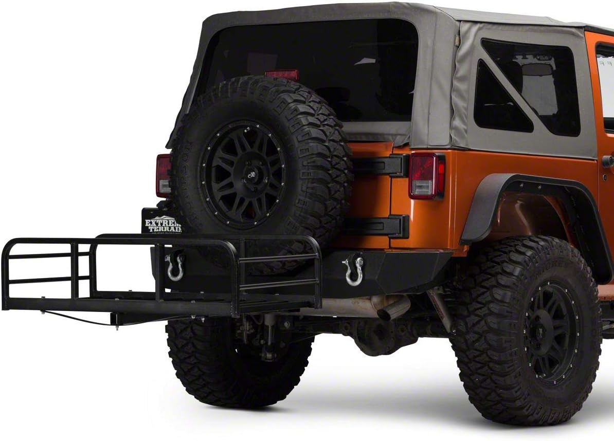 RedRock Hitch Mounted Cargo Rack; 12-Inch XL Compatible with 07-22 Jeep Wrangler JK & JL