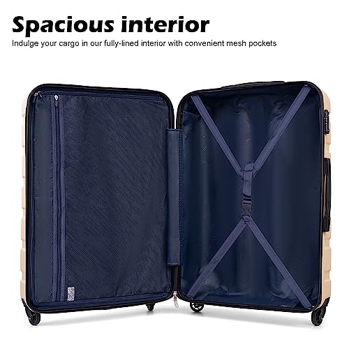 Coolife Luggage 4 Piece Set Suitcase Spinner Hardshell Lightweight TSA Lock