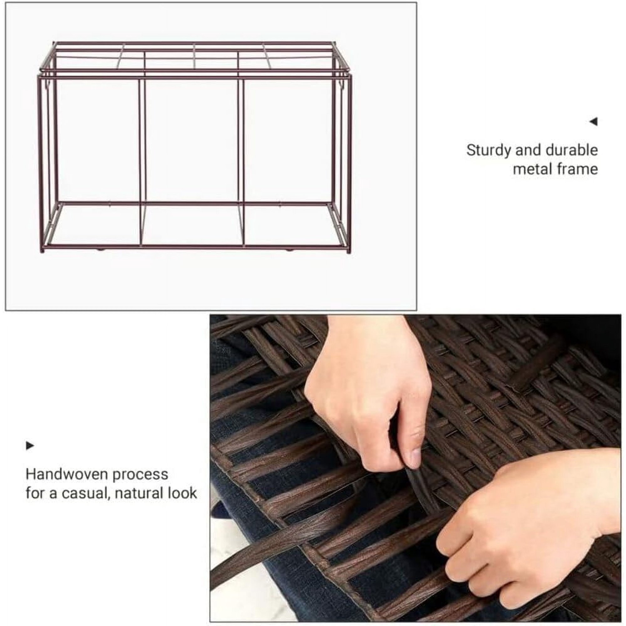 Storage Basket with Lid, 42.3 Gallon (160L) Foldable Storage Bin with Handles, Removable Liner, for Bedroom, Laundry Room, Brown