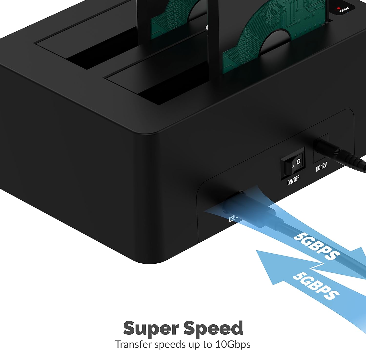 Sabrent USB 3.1 to SATA External Hard Drive Docking Station for 2.5 or 3.5in HDD