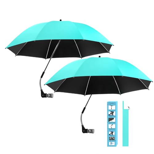 41.8" Chair Umbrella with Clamp, SPF50+, 360 ° Adjustable Umbrella for Chair, Camping Chair with Umbrella also for Beach Chair