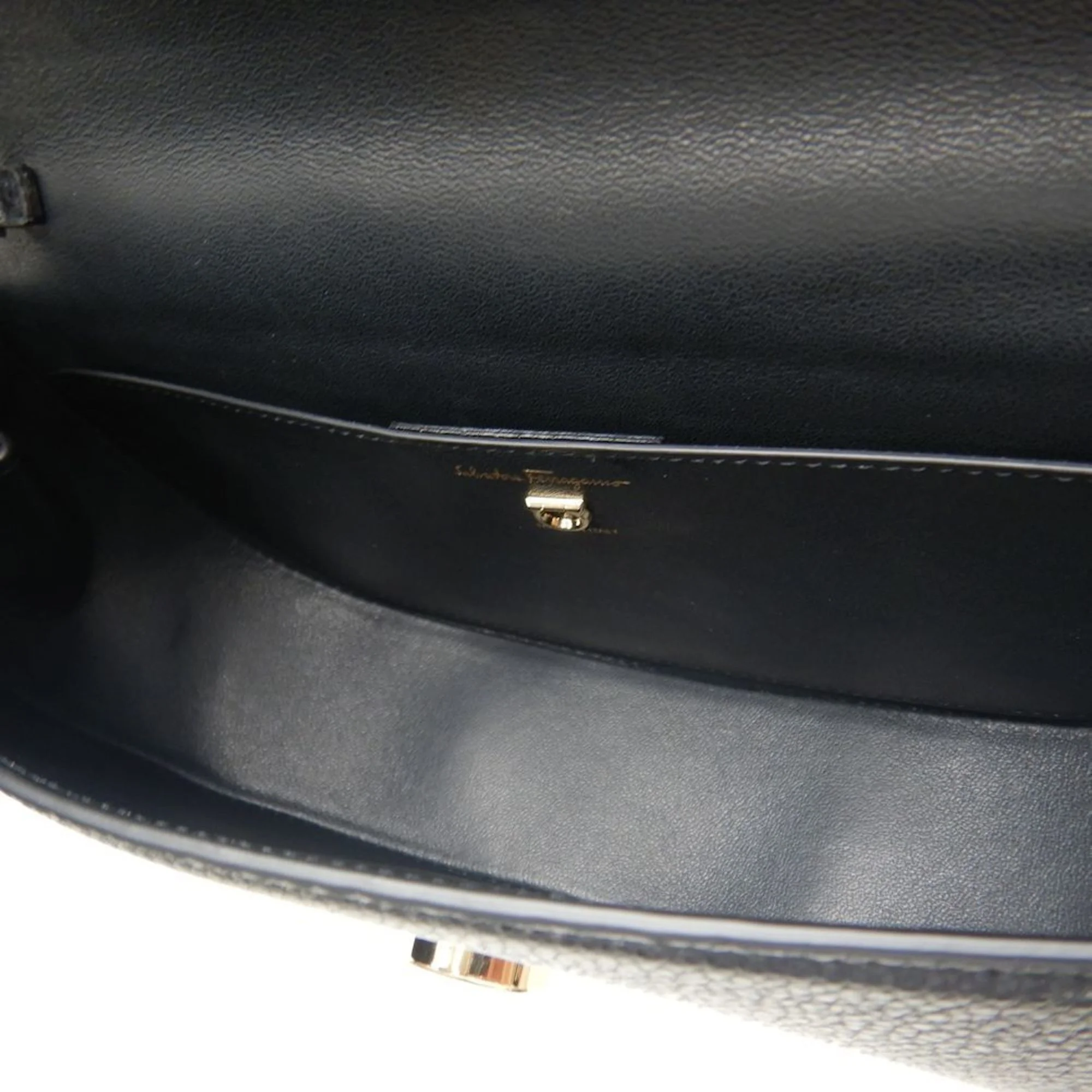 Pre-Owned Salvatore Ferragamo 2WAY 0754149 Handbag Calf Black 250330 (Like New)