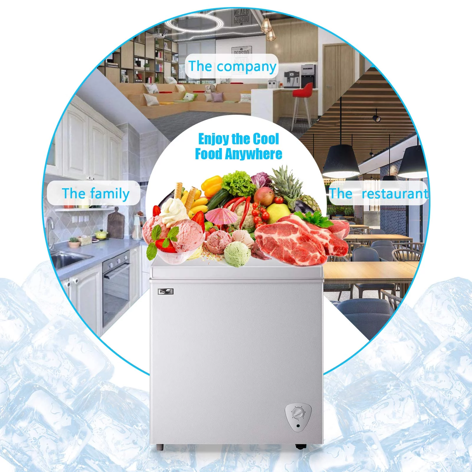 WANAI 5 Cu.ft Freezer, Chest Freezer,White