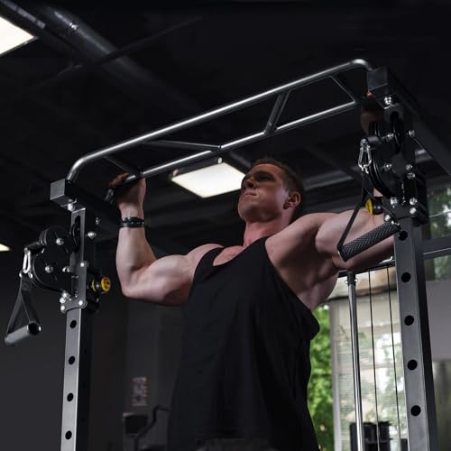 RitFit Multi-Function Squat Rack Power Cage PPC03 with Cable Crossover System, 1000LBS Capacity Power Rack and Packages with Optional Weight Bench