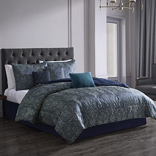 Riverbrook Home 100% Polyester Comforter Set, Queen, Hillcrest - Ivory/Gold, 9 Piece Set