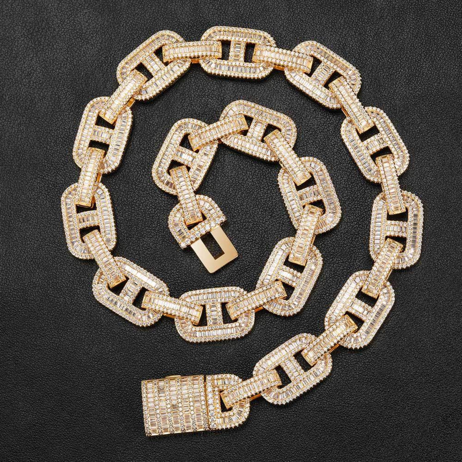 Solid Thick Miami Cuban Link Chain for Men, Width 15mm Big Iced Out Men Cuban Chains, Sparkling Hip Hop Cuban Link Necklace, 16-24 Inch