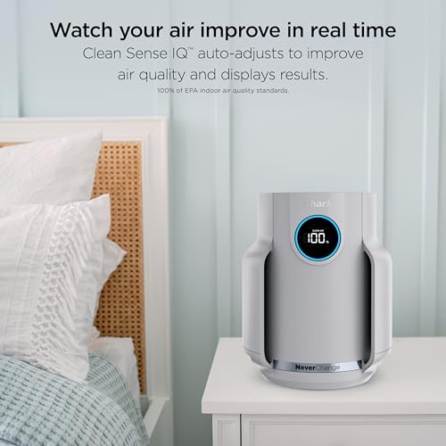 Shark Air Purifiers for Home Large Room with NeverChange Air Filter, 5 Year HEPA Filter, Covers 650 Sq. ft