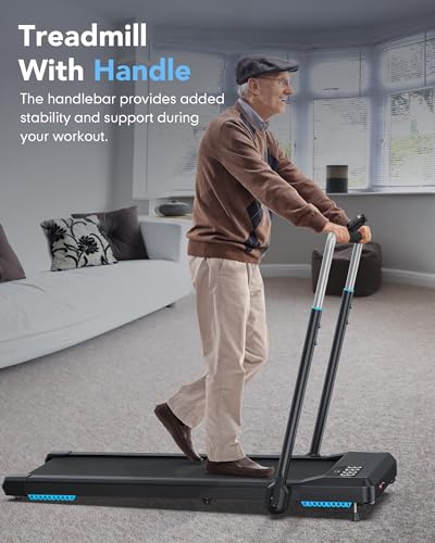 6% Incline Walking Pad Treadmills, Under Desk Treadmill 330lb Capacity for Home Small Space