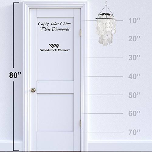 Woodstock Capiz Solar Chime - White Diamonds SCWD