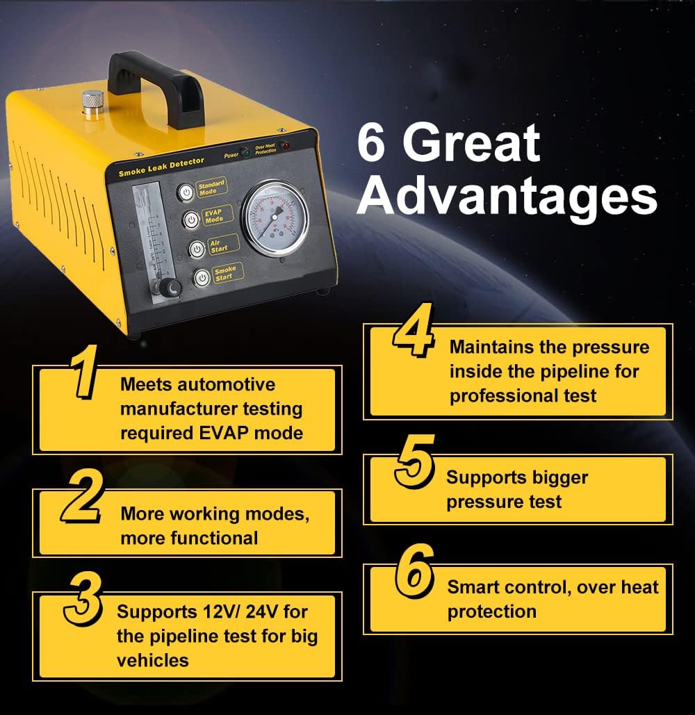 EVAP Smoke Fuel leakage Tester 4 IN 1 Car Conduit PIPE System Leak Detection Tools