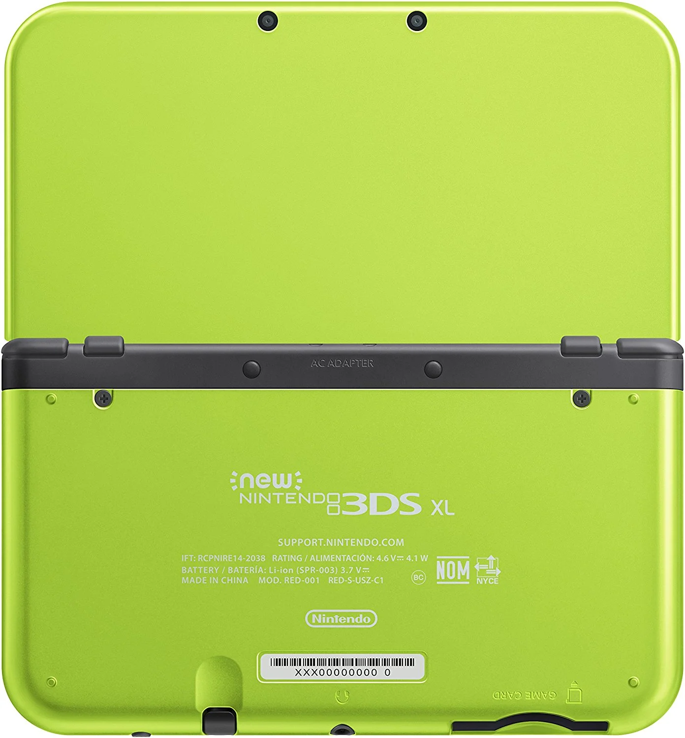 Restored Nintendo 3DS XL Special Edition: Lime Green with Super Mario World Game System (Refurbished)