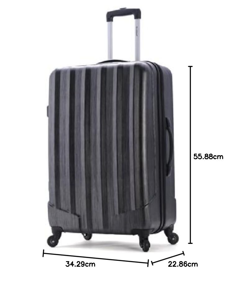 Rockland Melbourne Hardside Expandable Luggage with Spinner Wheels, 2TONENAVY, 2 Piece (20/28)