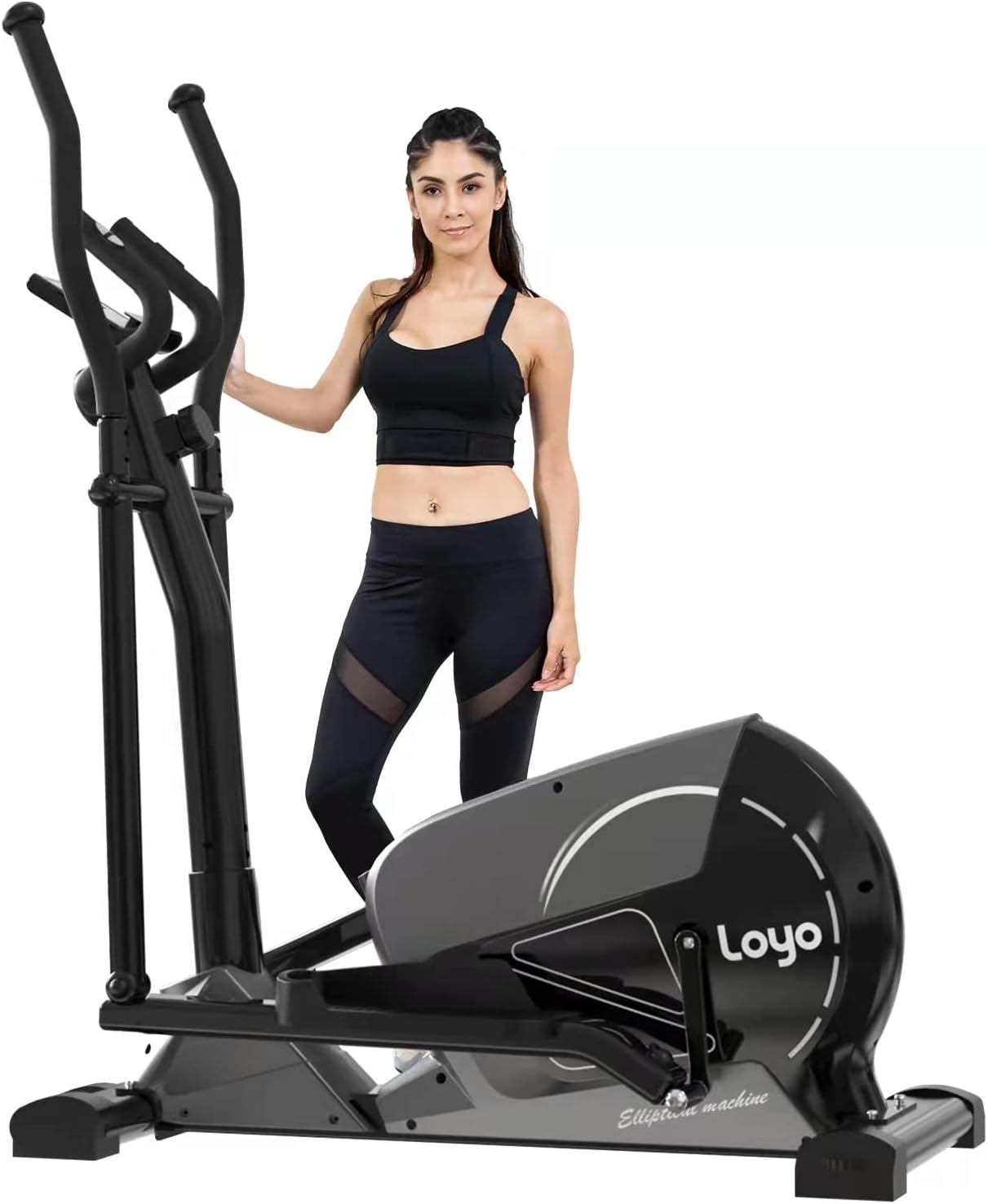 Loyo Elliptical Exercise Machine,Magnetic Elliptical Trainer Machine with 3PC Crank