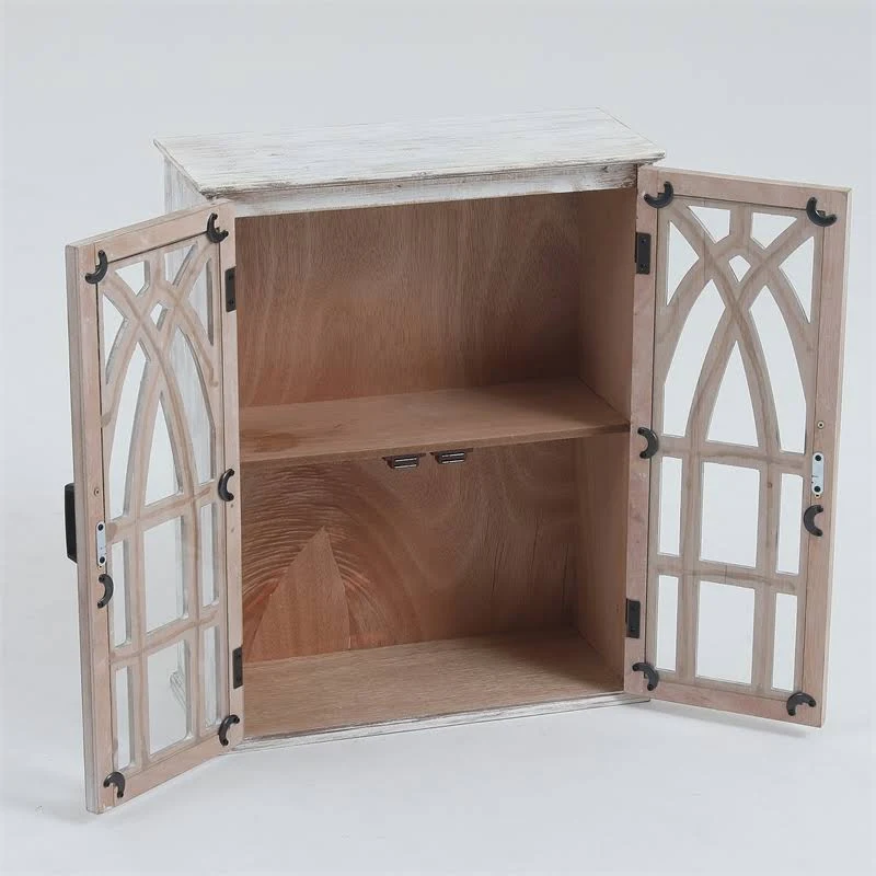 Pemberly Row Double Door Wood Mounted Wall Cabinet