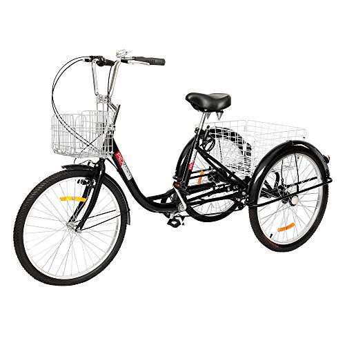 PEXMOR Adult Tricycle, 24/26 Inch 7 Speed 3 Wheel Bikes Tricycle for Adults, Adult Trike for Women/Men/Seniors