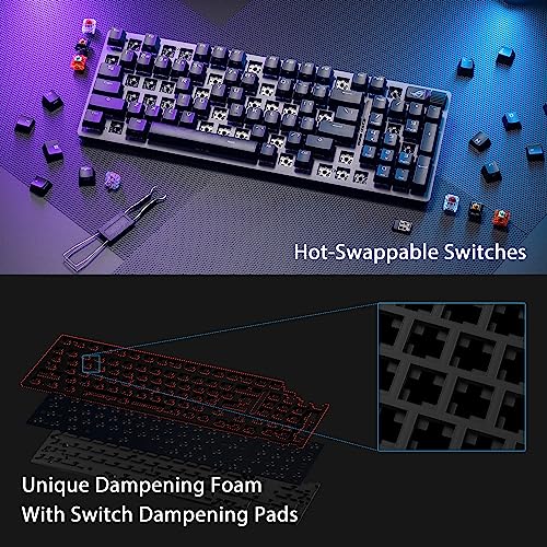 ASUS ROG Strix Scope II 96 Wireless Gaming Keyboard, Tri-Mode Connection, Dampening Foam & Switch-Dampening Pads