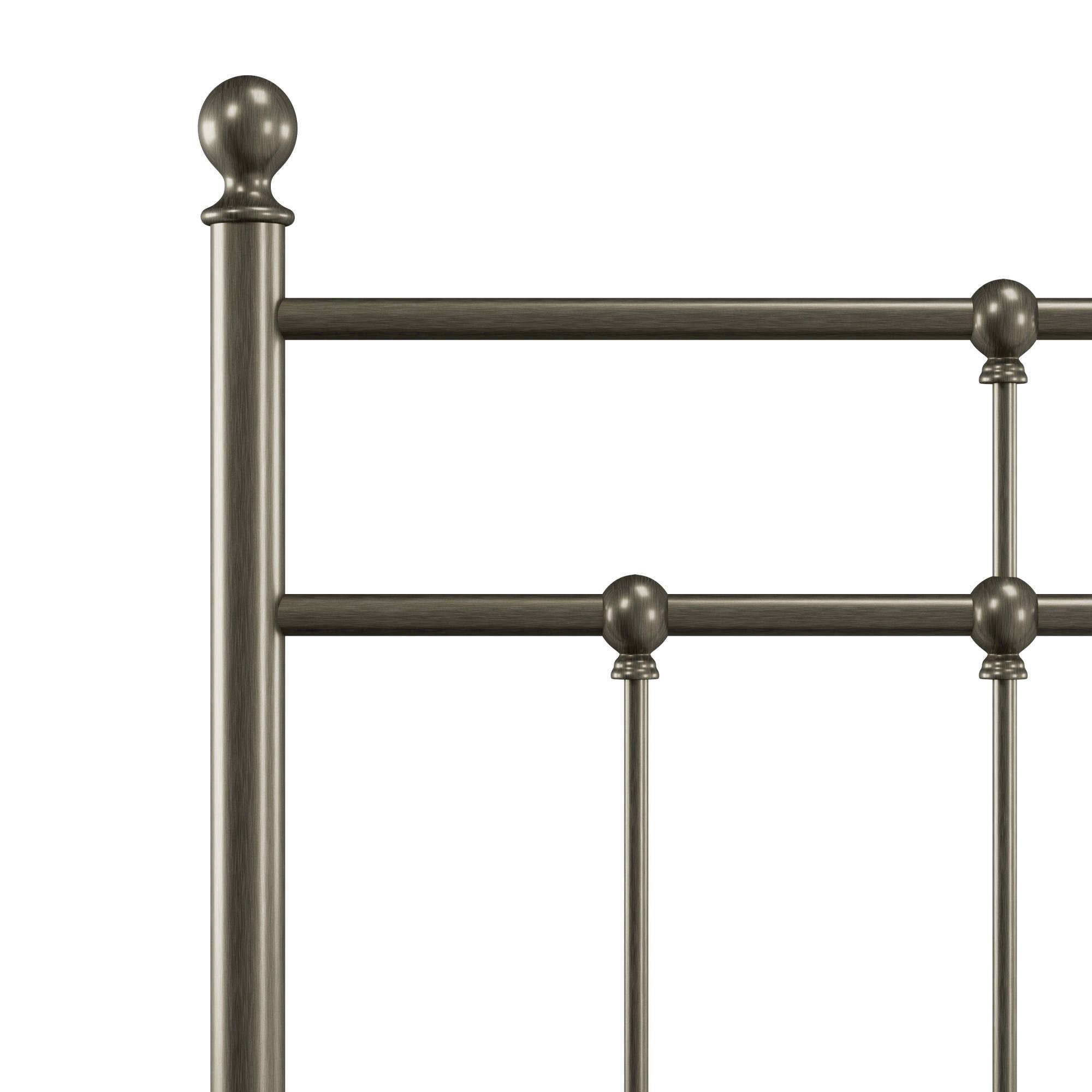 Queen Providence Metal Bed with Spindle and Casting Design Aged Pewter - Hillsdale Furniture