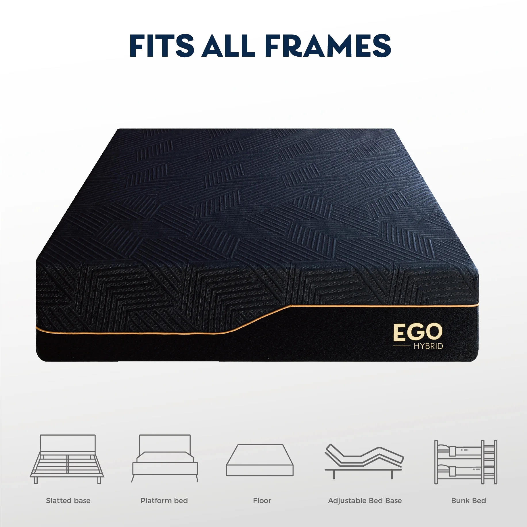 MLILY Ego Black 14 inch Hybrid Mattress, King Size Memory Foam Mattress and Pocket Spring