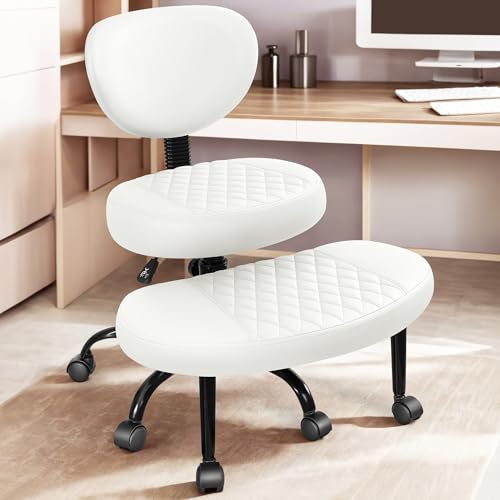 Ergonomic Cross Legged Office Chair with Wheels - Adjustable Height for Meditation, ADHD Desk & Yoga - Wide Criss Cross Design with Lumbar Support