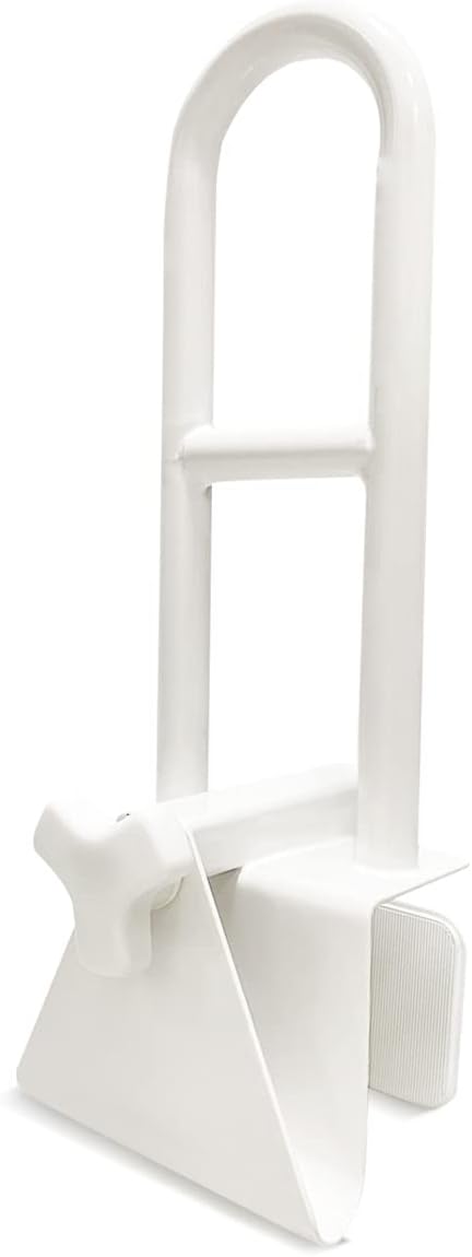 UNLICON Medical Adjustable Bathtub Safety Rail Shower Grab Bar Handle for Seniors, White Pack of 2
