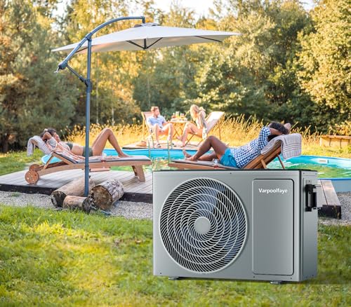 16000 BTU Electric Pool Heater For Above Ground Pool 5000 Gallon Swimming Pool Heat Pump Heating Cooling Mode WiFi Control Schedule Pool Heater 120V