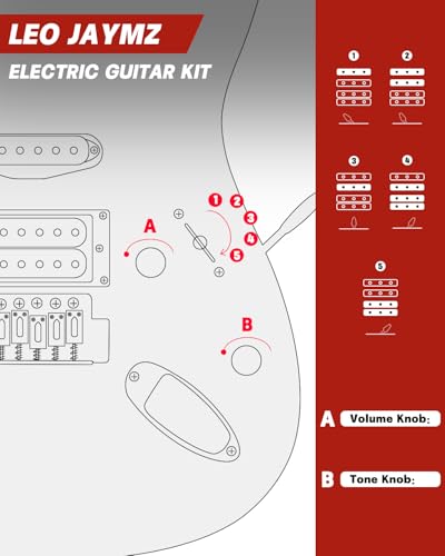 Leo Jaymz 39" Full Size ST Style Electric Guitar Starter Kit with SSH Pickup, 5W Portable Amp, Tuner, Gig Bag, Strap & Accessories (Violet Ocean)