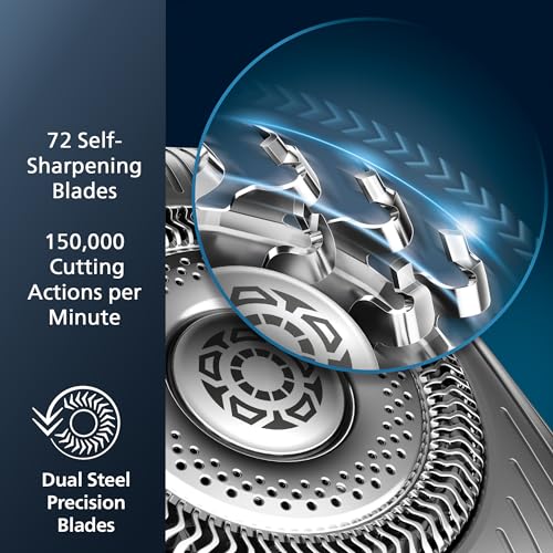 Philips Norelco 9400 Rechargeable Wet/Dry Electric Shaver with SenseIQ and Comfort Glide Ring Technology, Silver, S9502/83