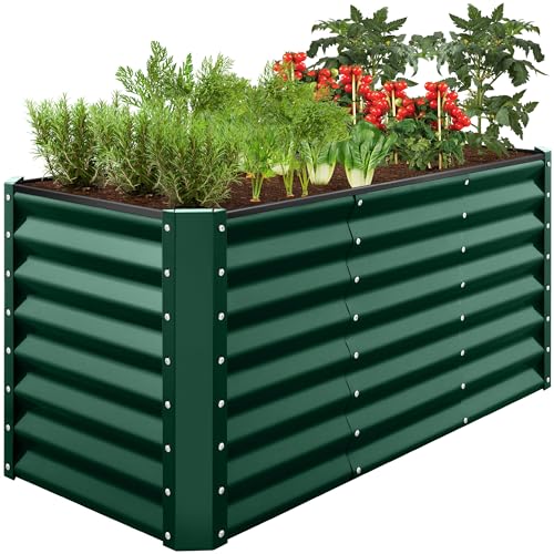 Best Choice Products 8x4x2ft Outdoor Metal Raised Garden Bed, Deep Root Planter Box for Vegetables, Flowers, Herbs