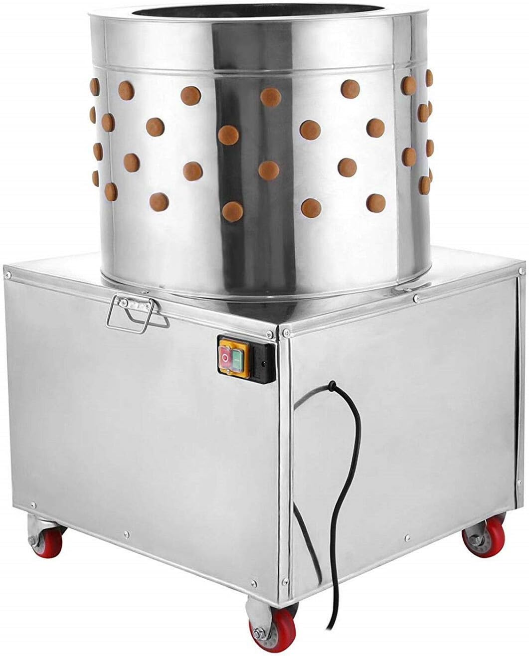 Richo 2HP 110V Stainless Steel Chicken Plucker 20 Inch Barrel Diameter Chicken De-Feather Machine Large Professional Poultry Plucker 1500W Feather
