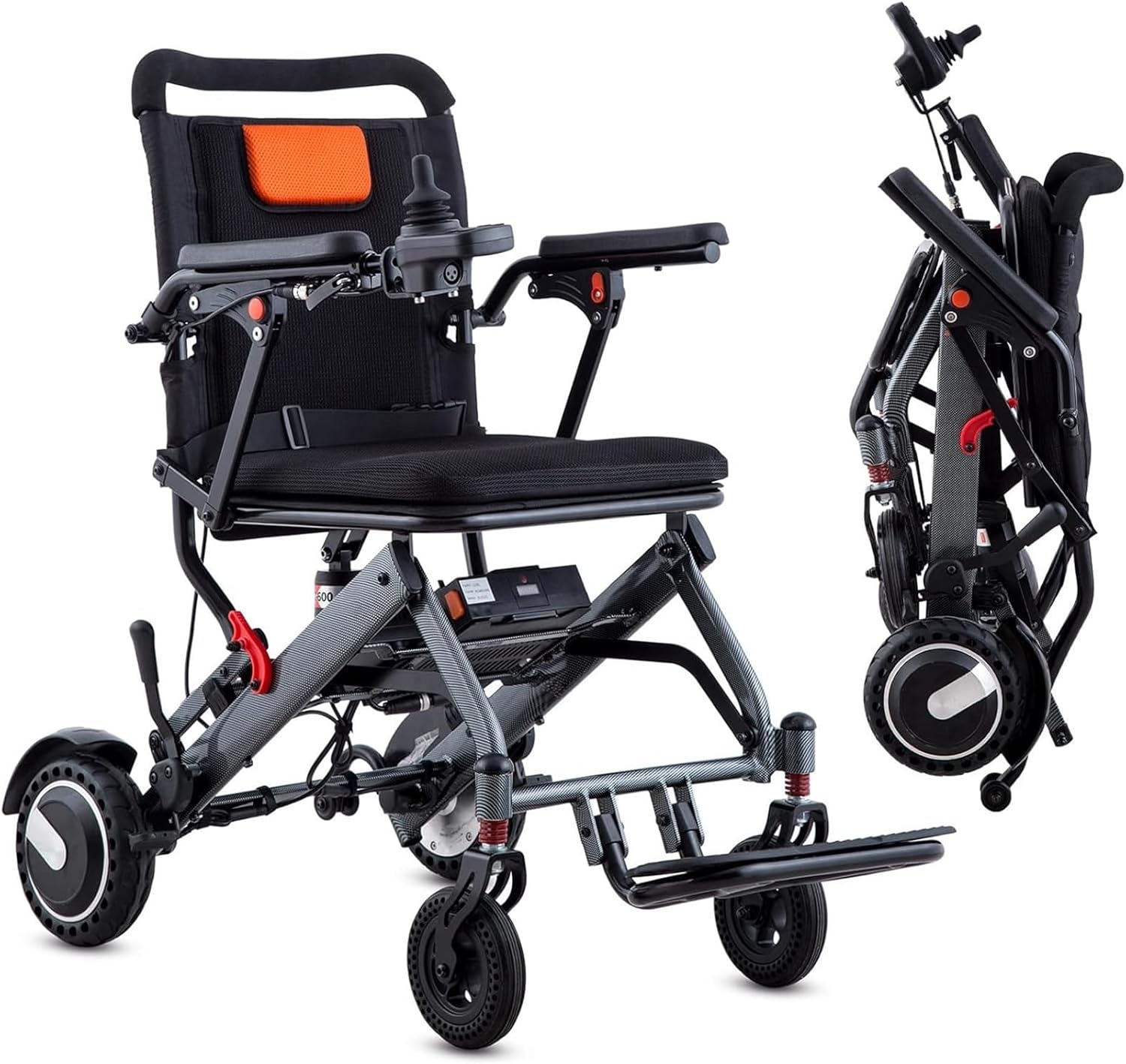 25-Mile Range Electric Wheelchair, Foldable Electric Wheelchair, All Terrain Lightweight Foldable Wheelchairs, Weighs Only 36 Lbs