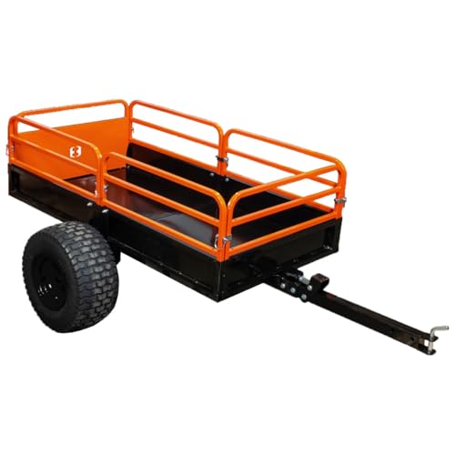 Impact IMPLEMENTS® 1500lb Utility Cart Cargo Trailer with Solid Steel Floor for Lawn/Garden Tractors, ATV's