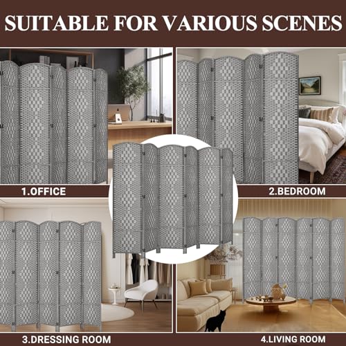 Room Divider, Room Dividers and Folding Privacy Screens, 16in Privacy Screen, 6 Panel Temporary Wall Partitions, 6ft Space Separation Panel Screen