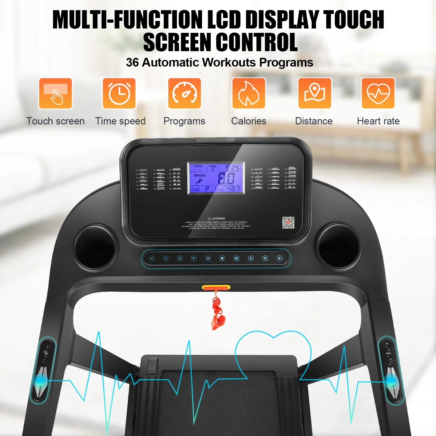 Treadmill 300 lb Capacity with Inclines, 3.25HP Brushless Motor, 18 Inch Wide Foldable Treadmill with APP & Bluetooth Speakers, LCD Display