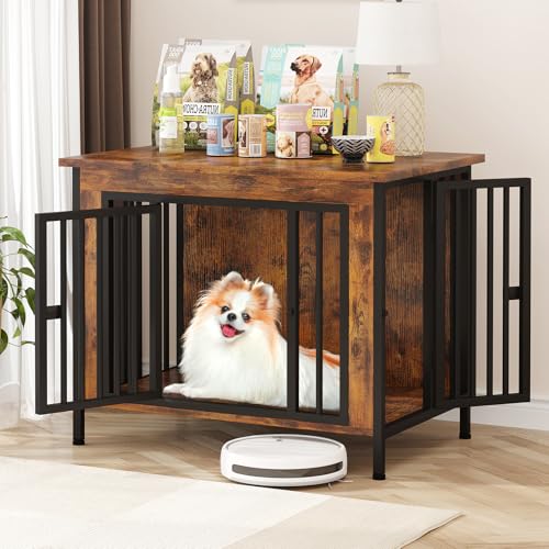 EasyCom 39.96" XL Wooden Large Dog Crate Furniture for Medium and Large Breed
