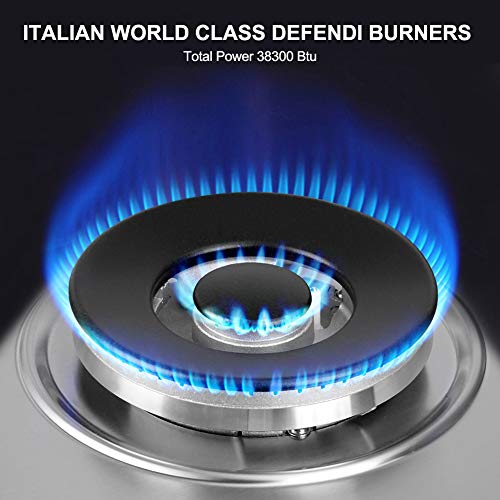 thermomate Gas Cooktop, Recessed Gas Rangetop with High Efficiency Burners