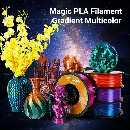 Kingroon Silk PLA Bundle 3D Printer Filament, Dimensional Accuracy +/- 0.03 mm, 10 kg Spool(22lbs)