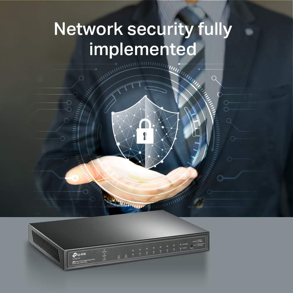 TP-Link TL-SG2210P V3, Jetstream 8 Port Gigabit Smart Managed PoE Switch, 8 PoE+ Ports @61W, 2 SFP Slots, Omada SDN Integrated, PoE Recovery, IPv6