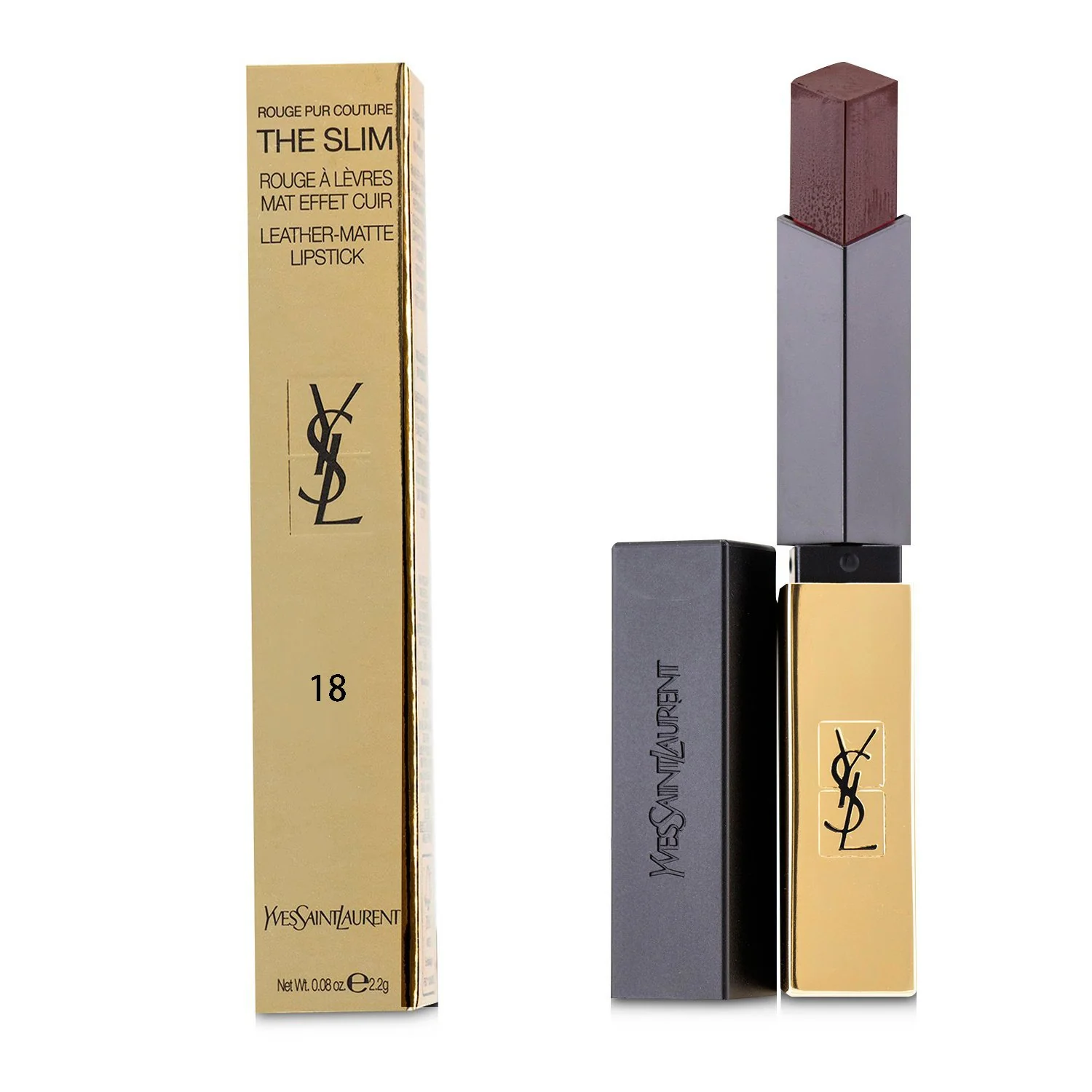 Yves Saint Laurent Rouge Pur Couture The Slim Leather Matte Lipstick - # 32 Rouge Rage  2.2g/0.08oz