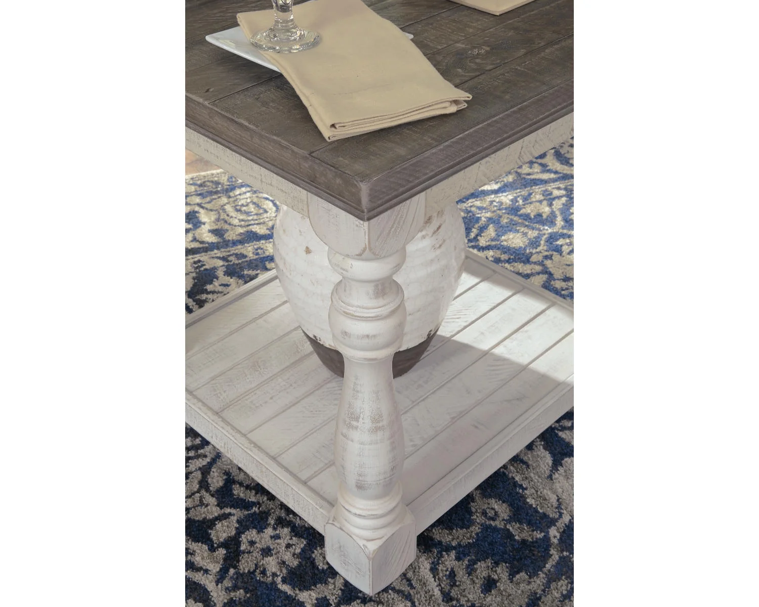 Signature Design by Ashley Casual Havalance End Table  Gray/White