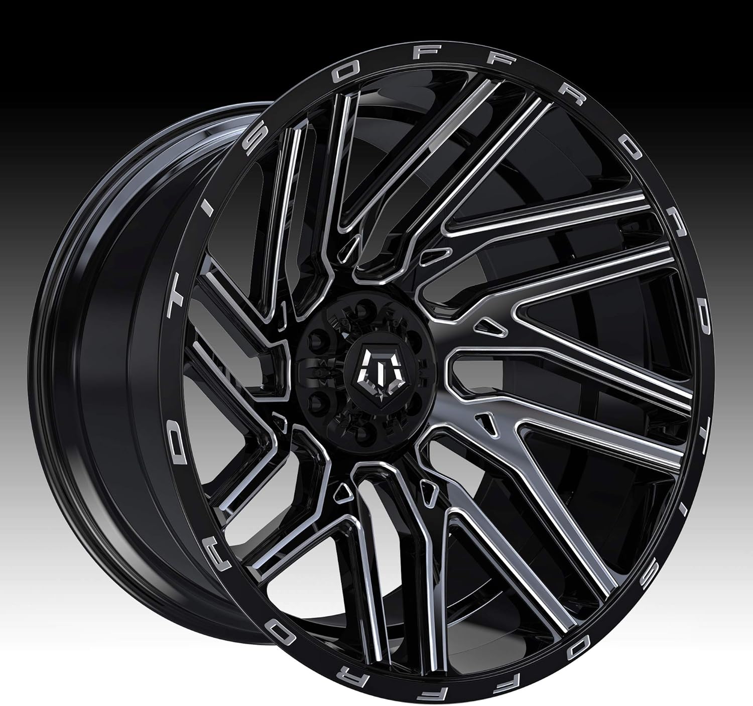 TIS 554BM 24x14 6x135/6x5.5" -76mm Black/Milled Wheel Rim 24" Inch