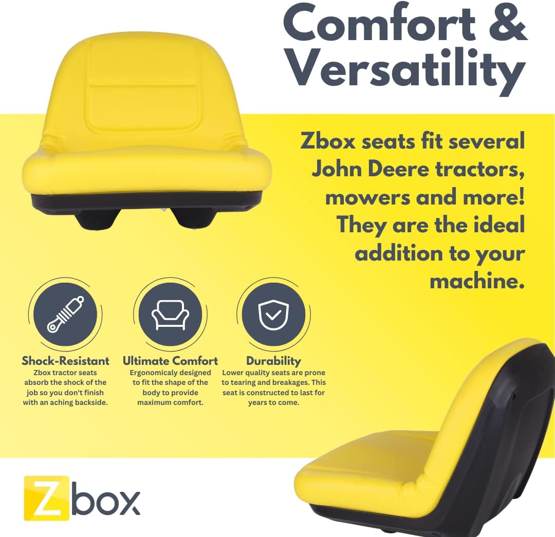 Zbox Mower Seat # GY20496 - Fits John Deere E130, G110, L100, L105, L107, L110 - Should Fit AUC11476, GY21210, GY20664