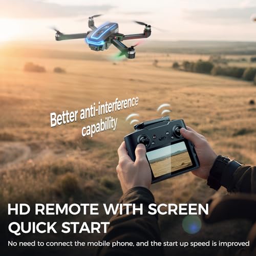 GPS Drones with 4K Camera for Adults with HD Screen on Controller and Follow Me Mode,Long Flight Time and Distance,Transmission and GPS Auto Return