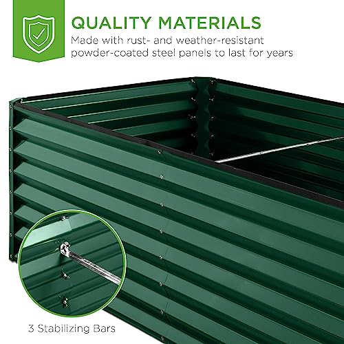 Best Choice Products 8x4x2ft Outdoor Metal Raised Garden Bed, Deep Root Planter Box for Vegetables, Flowers, Herbs