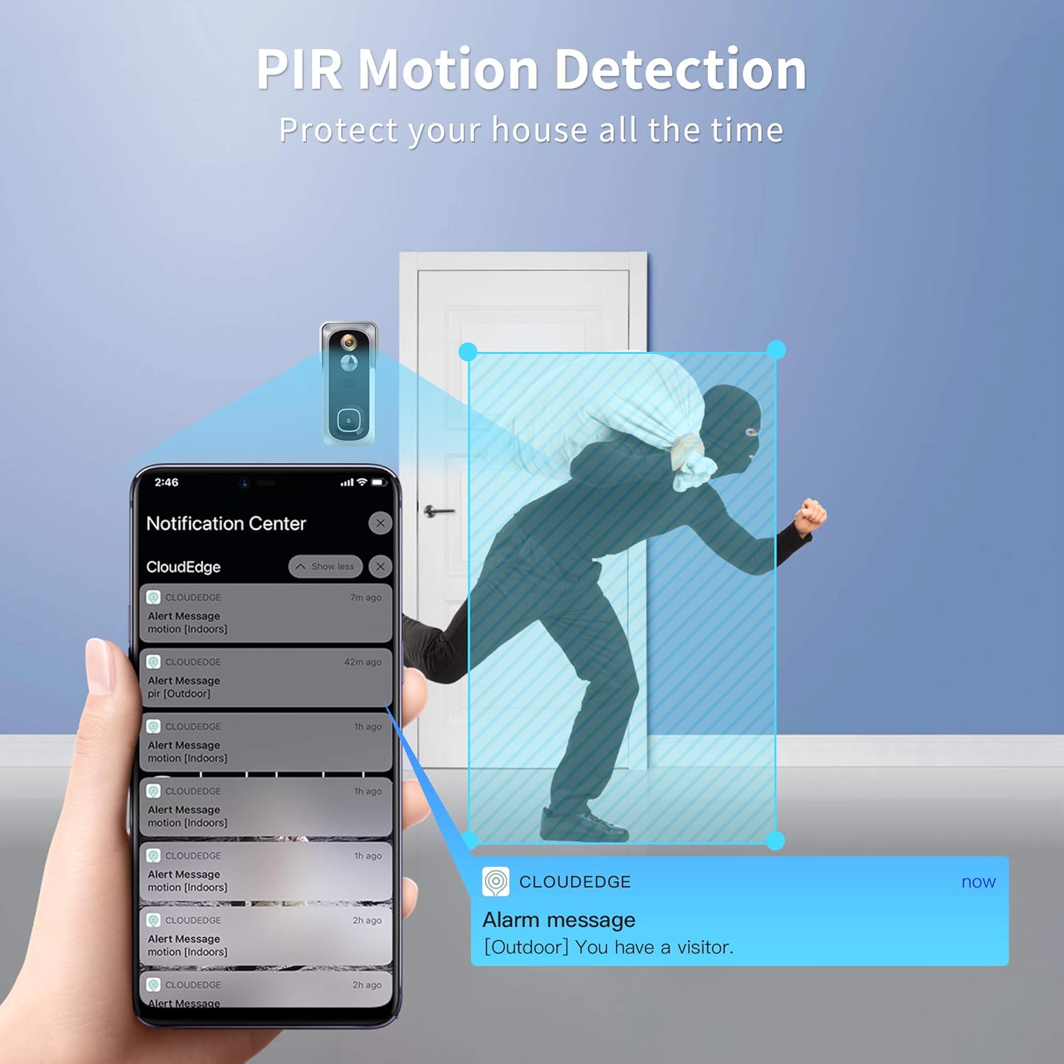 Wireless Video Doorbell Camera, Geekee 1080P Security WiFi Doorbell Camera with Indoor Chime, Motion Detect Sensor, IR Night Vision, IP66 Waterproof