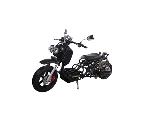 50cc Stretched Scooter Generation 1, Automatic Transmission, PMZ50-19, Wide 205/30-12 Rear Tire, Retro Speedometer, Gas Gauge