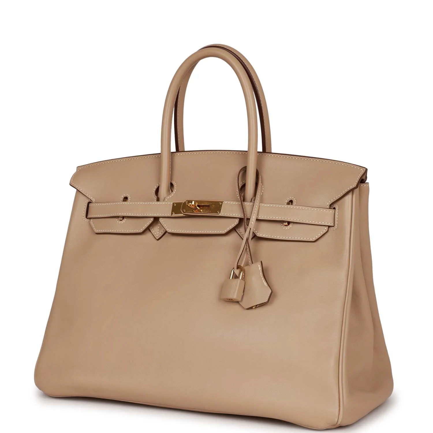 Pre-owned Hermes Birkin 35 Argile Swift Gold Hardware