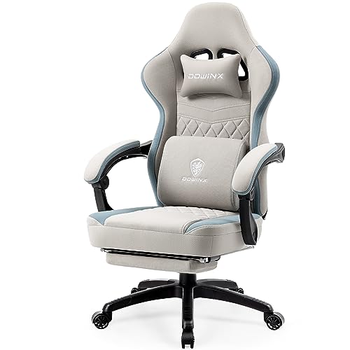 Dowinx Gaming Chair Breathable Fabric Computer Chair with Pocket Spring Cushion, Comfortable Office Chair with Gel Pad and Storage Bag